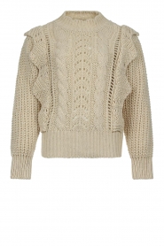 Aaiko |  Chunky knitted sweater Ajour | natural