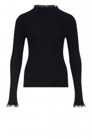Aaiko |  Ribbed turtleneck sweater Vida | black