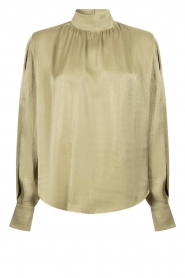 Aaiko |  Blouse with puff sleeves Susy | green  | Picture 1