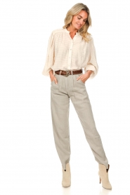 Lois Jeans |  Linen pants Globo | green  | Picture 3