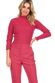 Aaiko |  Ribbed turtleneck sweater Vida | pink  | Picture 4