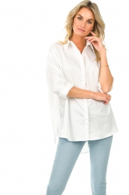 Notes Du Nord :  Oversized poplin blouse Kira | white  - img2