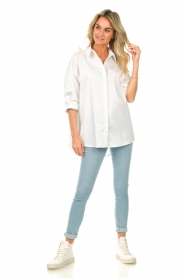 Notes Du Nord :  Oversized poplin blouse Kira | white  - img3