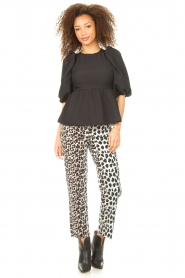 Notes Du Nord |  Straight fit jeans with animal print Venice | black  | Picture 5