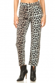 Notes Du Nord :  Straight fit jeans with animal print Venice | black - img6