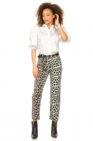 Notes Du Nord :  Straight fit jeans with animal print Venice | black - img3