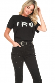 IRO | T-shirt met logo Kireg | zwart   | Afbeelding 4