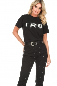 IRO | T-shirt met logo Kireg | zwart   | Afbeelding 5