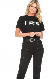 IRO | T-shirt met logo Kireg | zwart   | Afbeelding 2