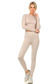 Lune Active |  Ribbed sports leggings Luna | beige  | Picture 2