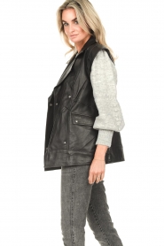 STUDIO AR :  Double-breasted leather waistcoat Nicole | black  - img6