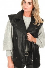 STUDIO AR :  Double-breasted leather waistcoat Nicole | black  - img8