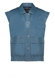  Leather waistcoat Shirley | blue