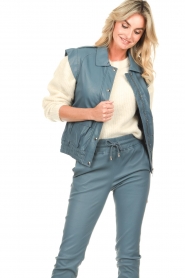 STUDIO AR :  Leather waistcoat Shirley | blue - img6