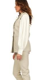 STUDIO AR :  Double-breasted leather waistcoat Marin | almond - img9