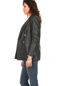 STUDIO AR :  Double-breasted leather blazer Renee | navy  - img8