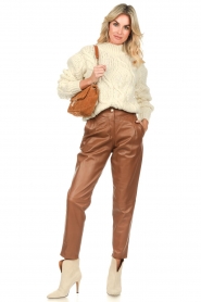 STUDIO AR :  Leather pants Ime | camel - img3