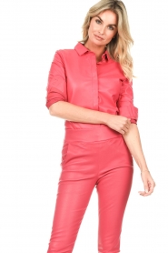 STUDIO AR :  Lamb leather blouse Dita | pink - img4