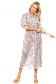 Antik Batik |  Maxi dress with print Hupa | blue  | Picture 2