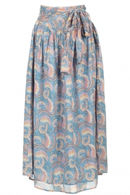 Antik Batik |  Midi skirt with paisley print Pietra | blue  | Picture 1