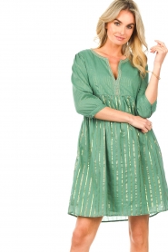 Les Favorites :  Dress with lurex details Kylie | green - img2