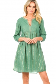 Les Favorites |  Dress with lurex details Kylie | green  | Picture 5