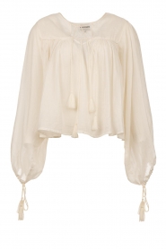  Pleated blouse with puff sleeves Emilio | natural