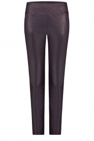 Ibana |  Stretch leather pants Colette | aubergine