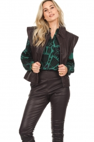 Ibana :  Leather waistcoat Jagger | aubergine - img7