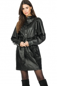 Ibana |  Leather dress Dries | black  | Picture 5