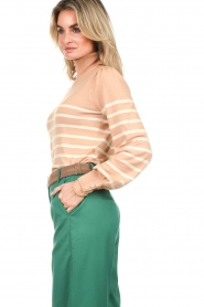 Liu Jo |  Striped turtleneck sweater Dani | camel  | Picture 7