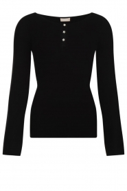  Ribbed sweater with jewel buttons Nataly | black