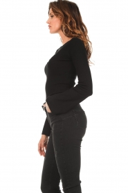 Liu Jo |  Ribbed sweater with jewel buttons Nataly | black  | Picture 6