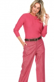 Liu Jo :  Zigzag sweater with jewel buttons Ava | pink - img5