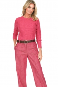 Liu Jo :  Zigzag sweater with jewel buttons Ava | pink - img6