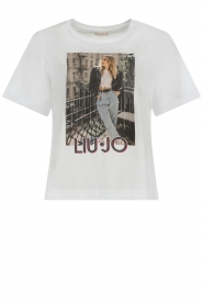 Liu Jo | T-shirt met print Liona | wit  | Afbeelding 1