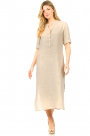 Knit-ted |  Linen midi dress Regi | natural  | Picture 6