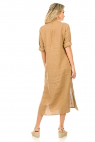 Knit-ted |  Linen midi dress Regi | beige  | Picture 7