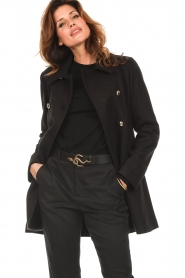 Liu Jo |  Double-breasted caban jacket Emma | black   | Picture 4