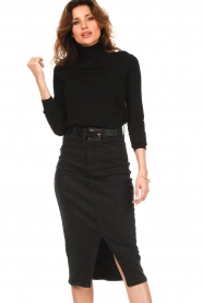 Lois Jeans |  Denim pencil skirt Sharon | black  | Picture 4
