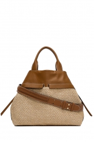 Gianni Chiarini | Leren schoudertas met jute Duna | camel   | Afbeelding 8