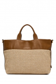 Gianni Chiarini |  Leather shoulder bag with jute Duna | camel  | Picture 5