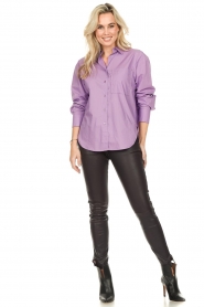 Second Female |  Poplin blouse Alulin | purple  | Picture 3