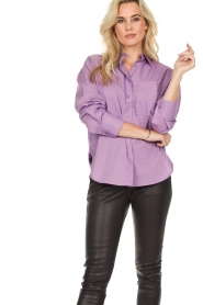 Second Female |  Poplin blouse Alulin | purple  | Picture 2