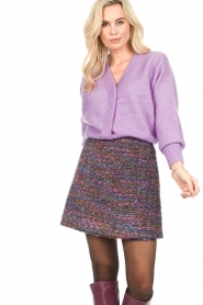 Second Female |  Knitted mohair cardigan Brook | purple  | Picture 6