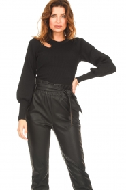 Second Female :  Tricot jumper with cut-out Lee | black - img2