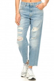7 For All Mankind :  Straight fit jeans with ripped details Modern | blue - img5