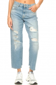 7 For All Mankind :  Straight fit jeans with ripped details Modern | blue - img4