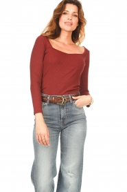 ba&sh |  Top with sweetheart neckline Barth | bordeaux   | Picture 4