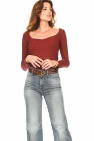 ba&sh |  Top with sweetheart neckline Barth | bordeaux   | Picture 3